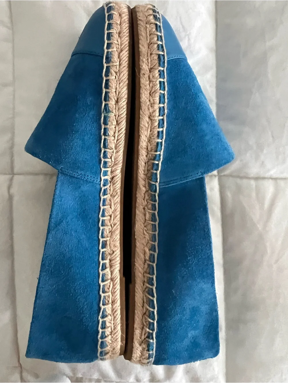 Tory Burch Electric Blue Suede Espadrille Flats